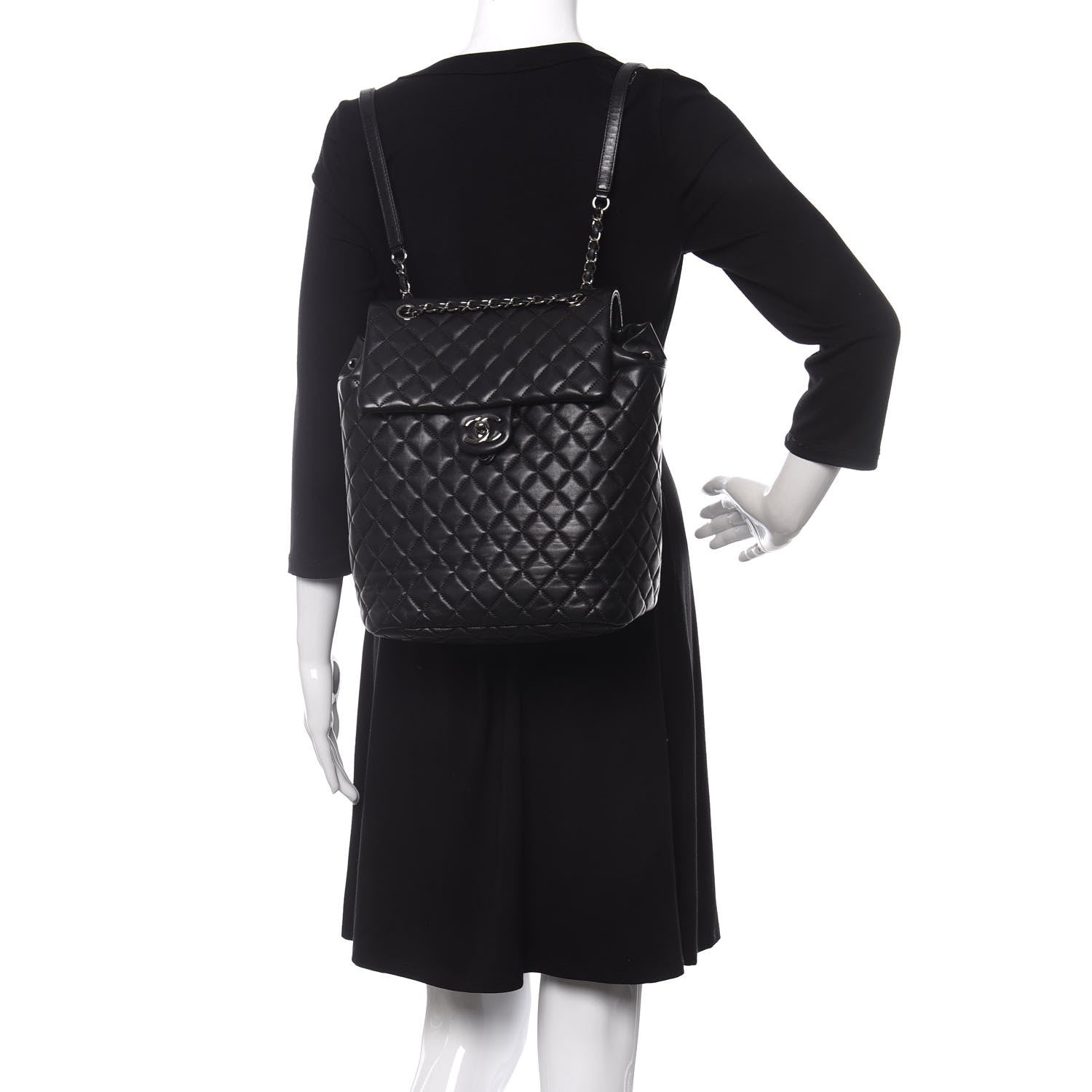Chanel Lambskin Quilted Large Urban Spirit Backpack Black 2 of 14