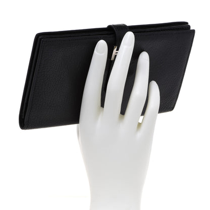 Hermes Chevre Mysore Bearn Gusset Wallet Black 2 of 11
