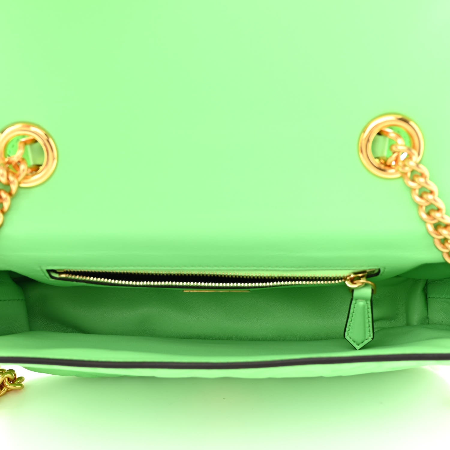 Fendi Nappa Small FF Embossed Midi Chain Baguette Edamame 5 of 10