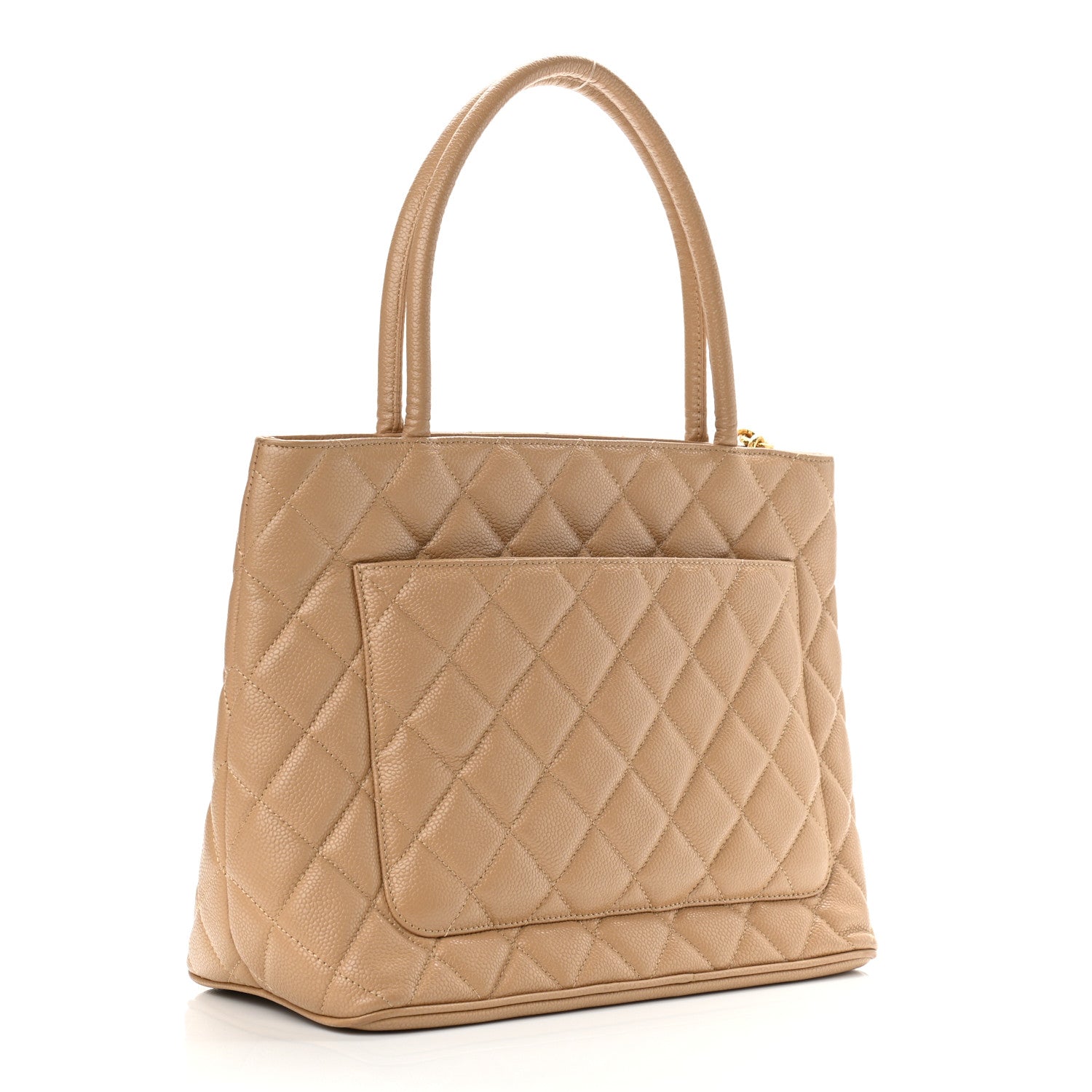 Chanel Caviar Quilted Medallion Tote Beige 3 of 12