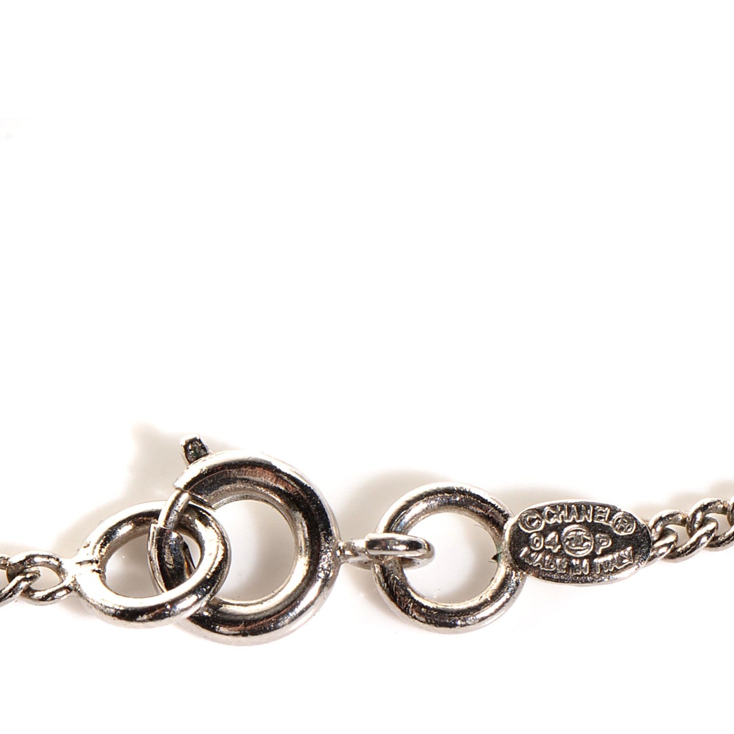 Resin Record CC Necklace Black White