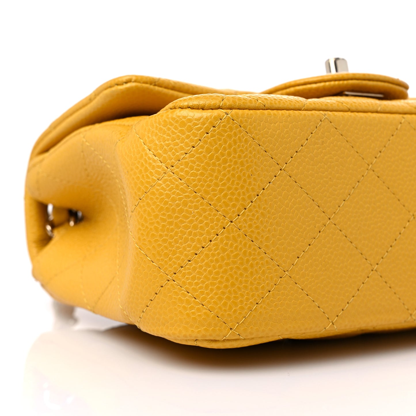 Caviar Quilted Mini Square Flap Yellow