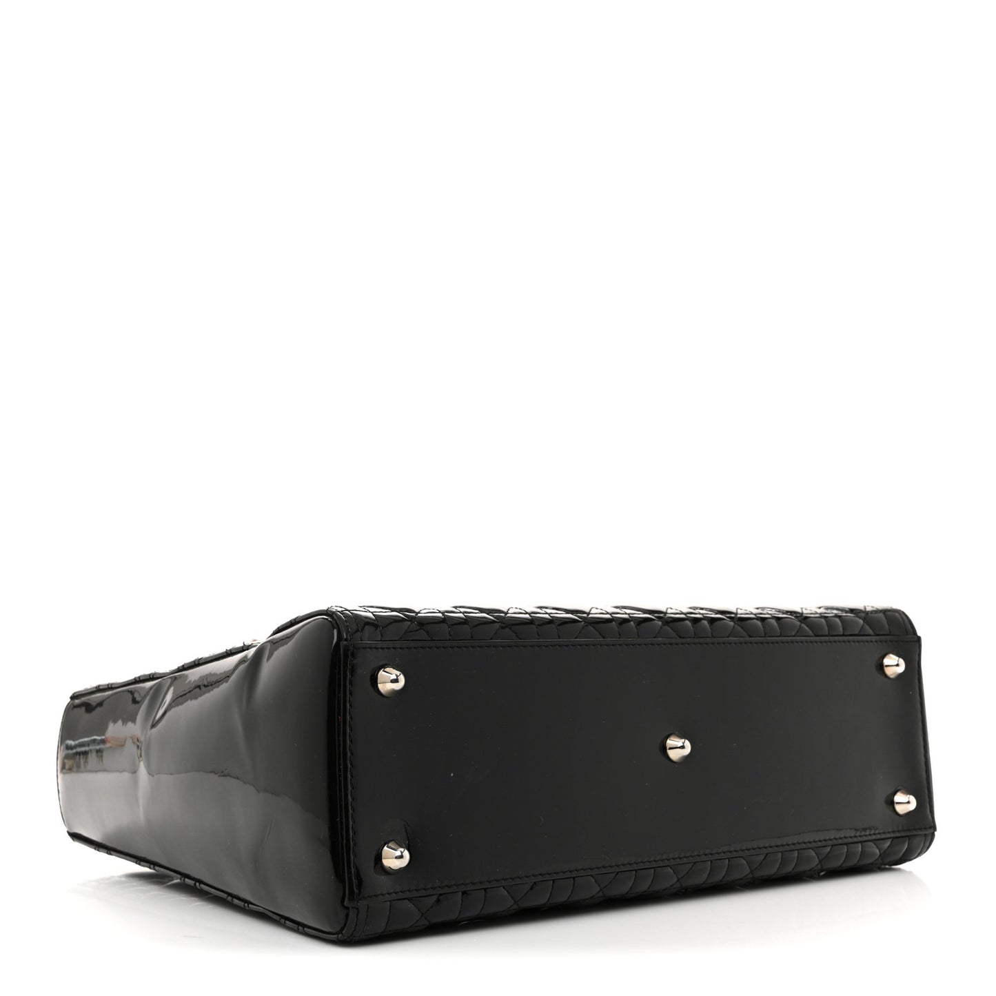 Patent Cannage Large Lady Dior Black