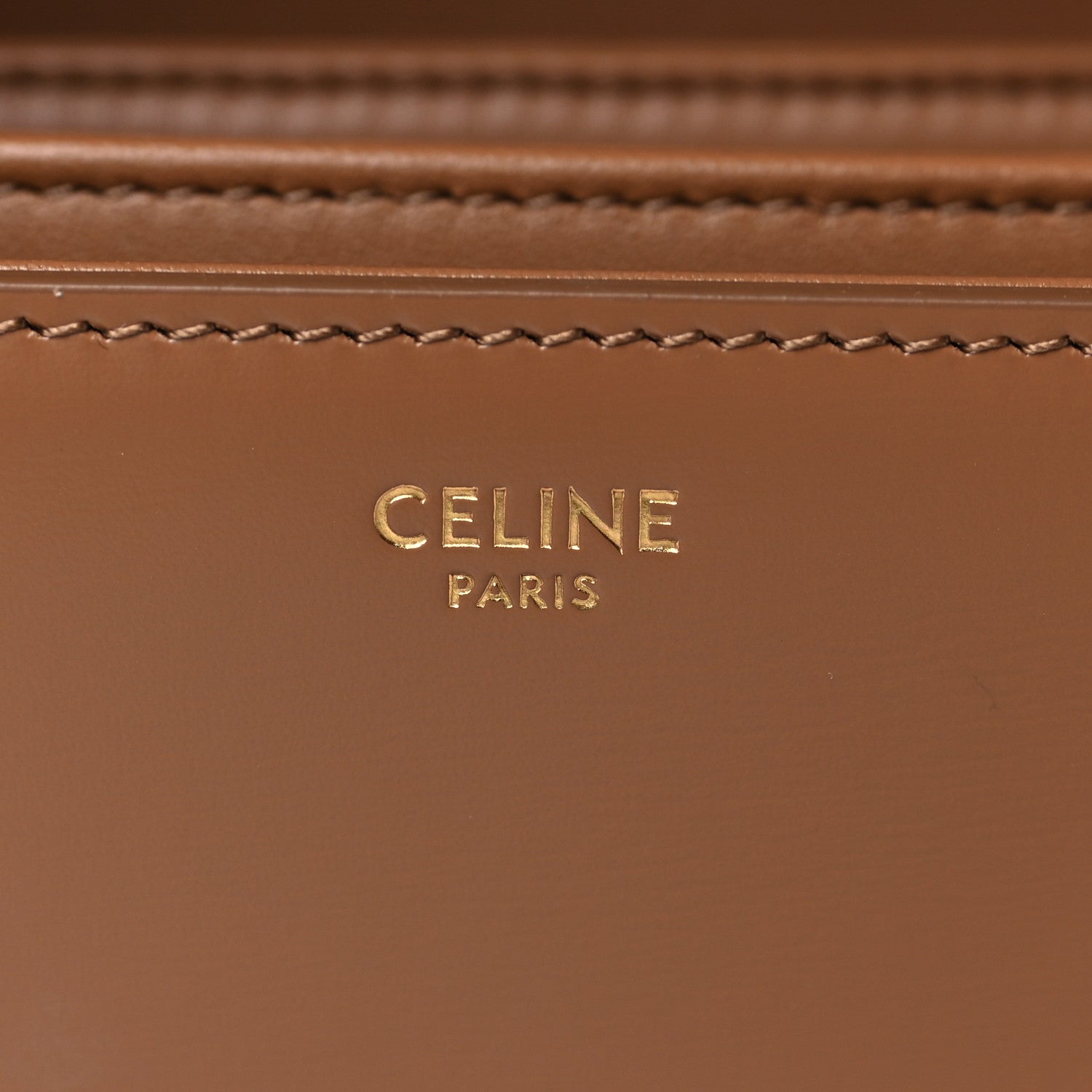 Celine Shiny Calfskin Medium Triomphe Bronze 6 of 10