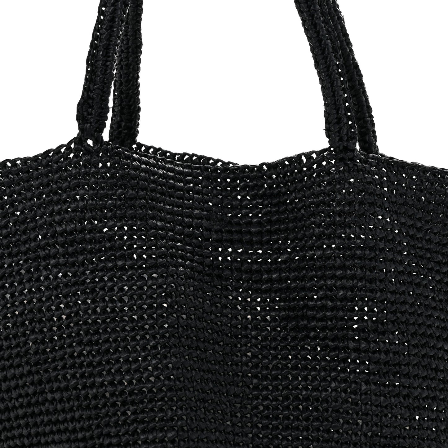 Raffia Genevieve Tote Bag Black
