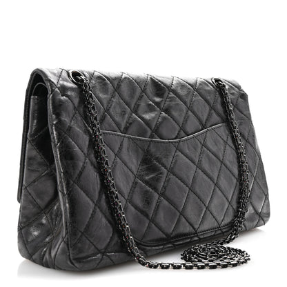Chanel Metallic Aged Calfskin Quilted 2.55 Reissue 227 Flap So Black 3 of 10