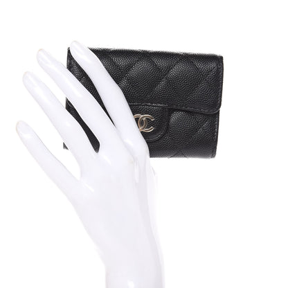 Chanel Caviar Quilted Classic 4 Key Holder Wallet Black 2 of 9