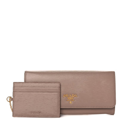 Prada Vitello Move Continental Flap Travel Wallet Cammeo 1 of 12