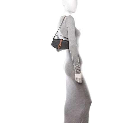 Celine Triomphe Canvas Calfskin Tabou Clutch on Strap Tan 2 of 11