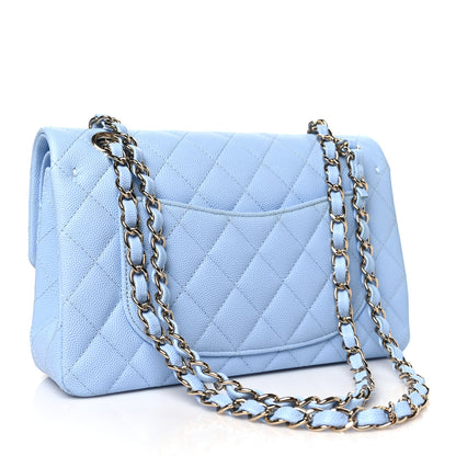 Chanel Caviar Quilted Small Double Flap Light Blue 3 of 11