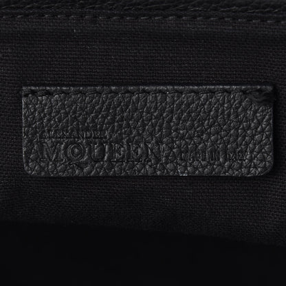 Alexander McQueen Pebbled Calfskin Large Skull Padlock Zip Around Tote Black 6 of 9