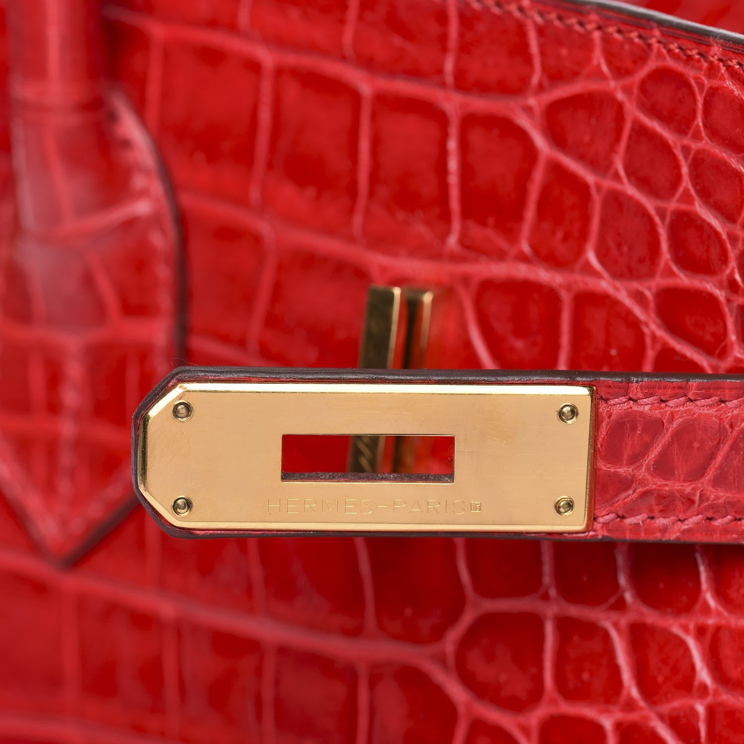 Hermes Shiny Porosus Crocodile Birkin 35 Braise 17 of 31