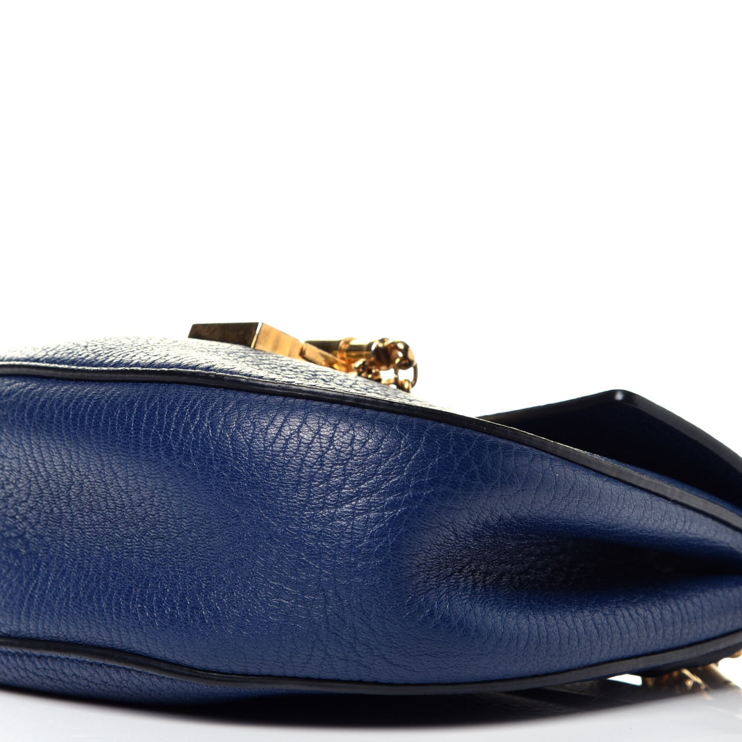 Grained Lambskin Mini Drew Shoulder Bag Royal Navy