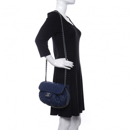 Chanel Washed Lambskin Quilted Medium Chain Around Flap Blue 2 of 11
