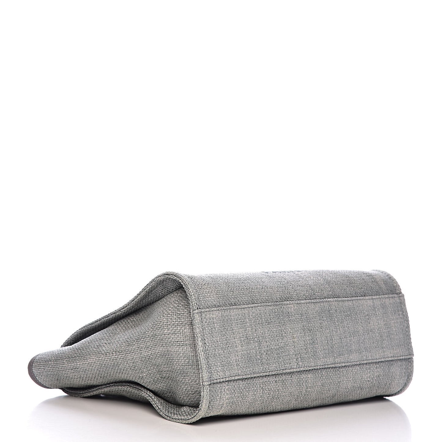 Woven Straw Raffia Small Deauville Tote Grey