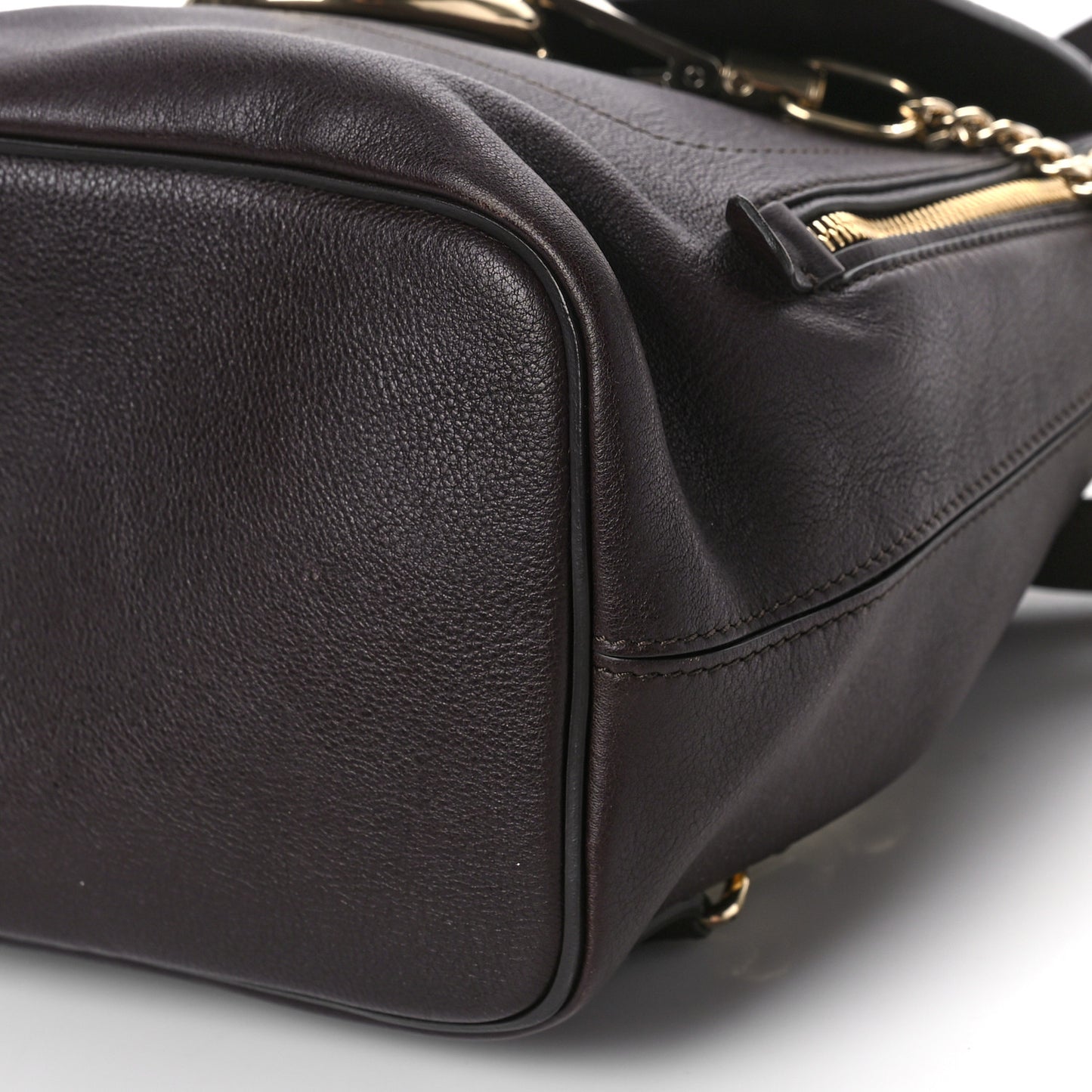 Suede Calfskin Small Faye Backpack Carbon Brown