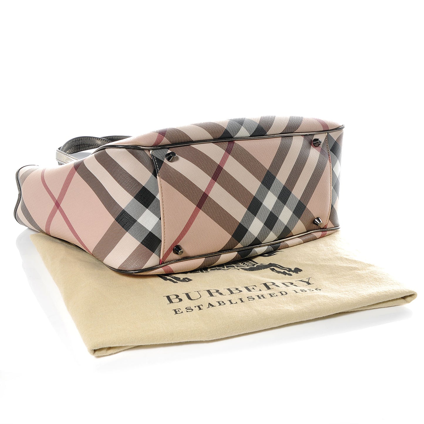 Metallic Calfskin Nova Check Tote