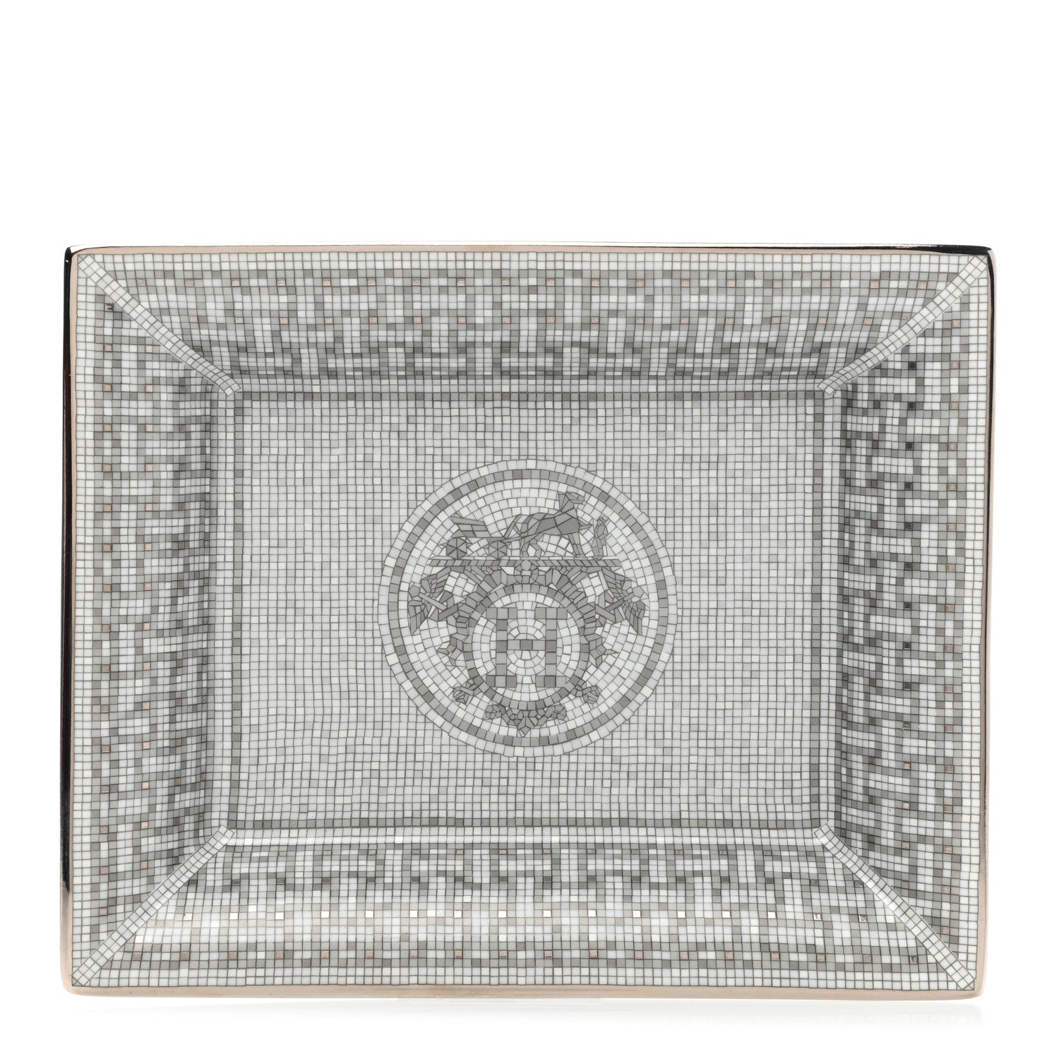 Hermes Porcelain Mosaique Au 24 Platine Change Tray 1 of 5