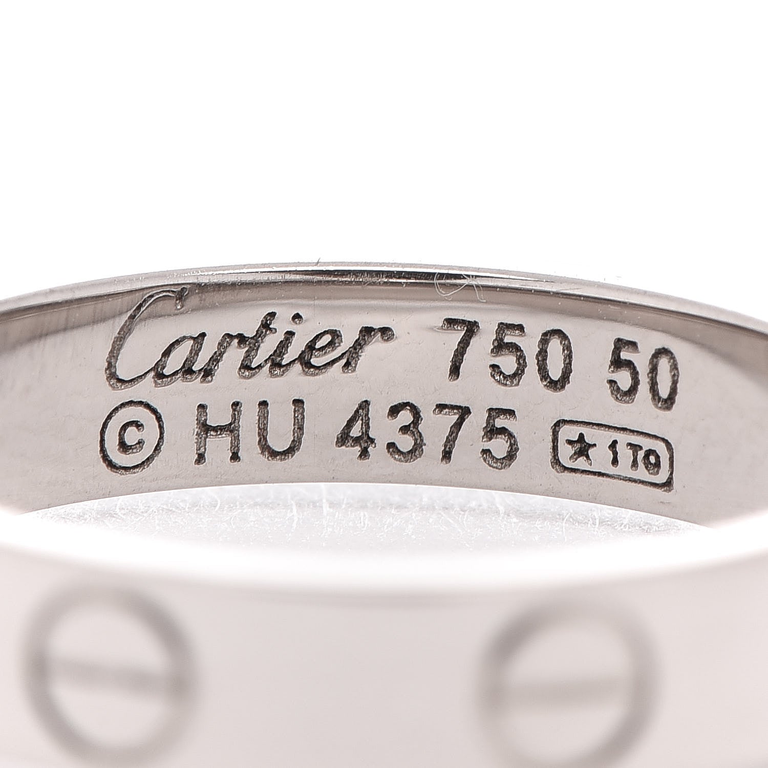Cartier 18K White Gold 3.5mm LOVE Wedding Band Ring 50 5.25 4 of 4