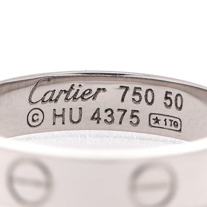 Cartier 18K White Gold 3.5mm LOVE Wedding Band Ring 50 5.25 4 of 4