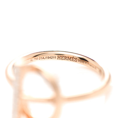 Hermes 18K Rose Gold Diamond PM Echappee Ring 50 5.25 5 of 6