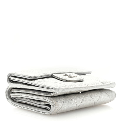 Chanel Caviar Quilted Double Flap Wallet Silver 4 of 8