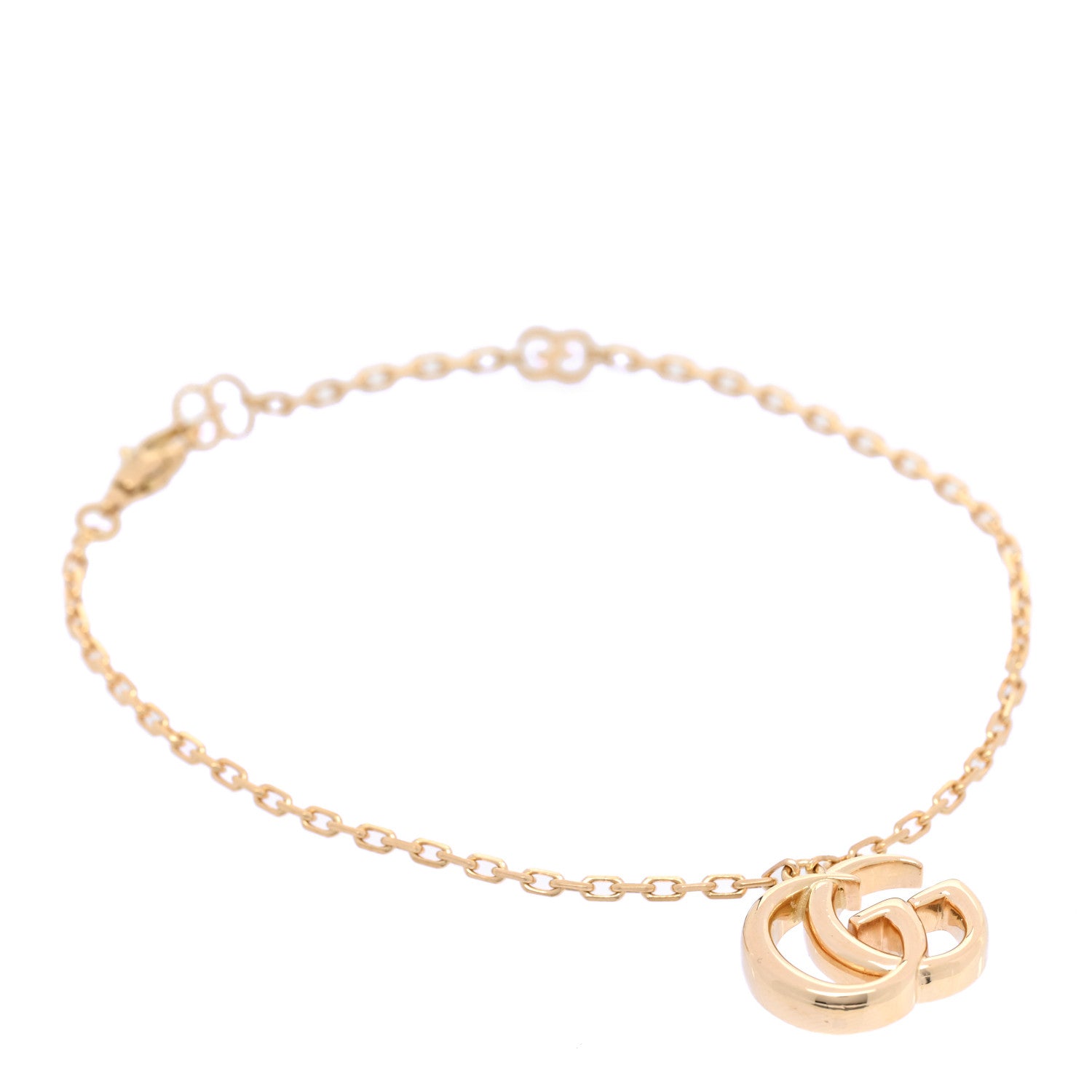 Gucci 18K Yellow Gold GG Running Charm Bracelet 1 of 4