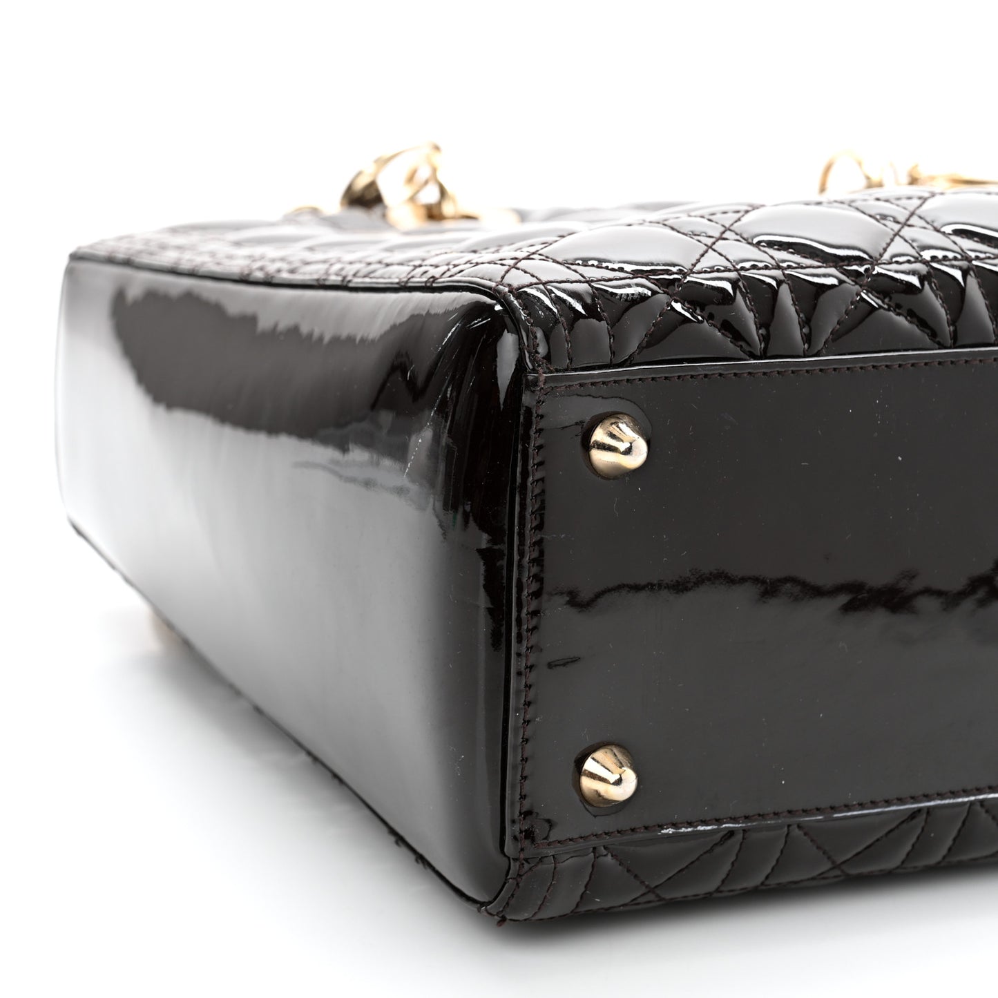 Patent Cannage Large Lady Dior Burgundy