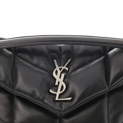 Saint Laurent Lambskin Quilted Small Loulou Puffer Monogram Chain Satchel Black 9 of 11