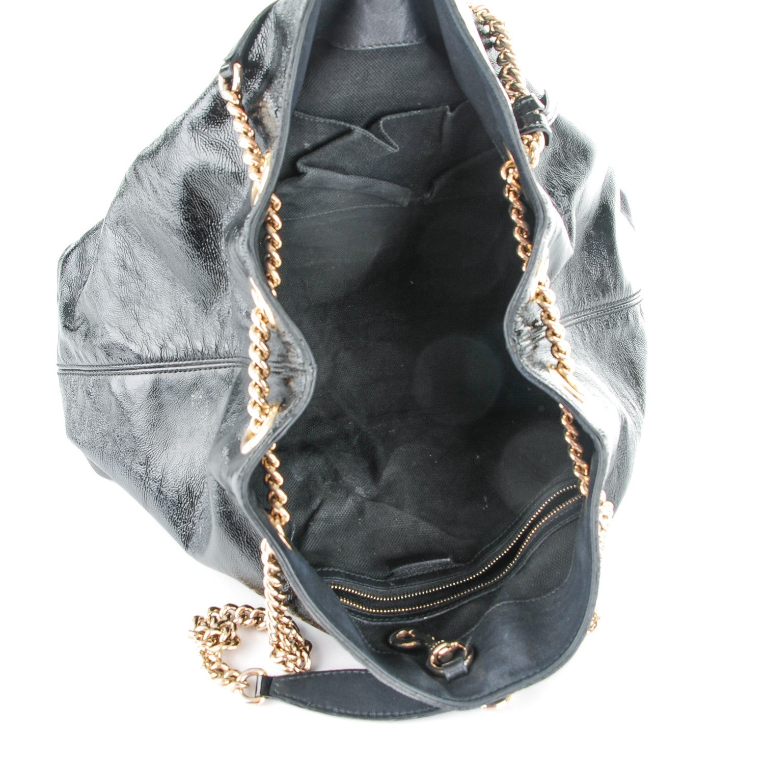 Gucci Patent Medium Soho Chain Shoulder Bag Black 5 of 7