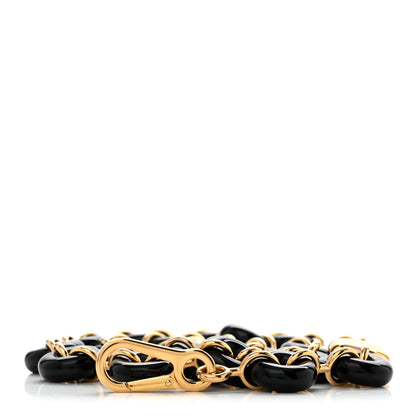 Loewe Brass Acetate Pebble Donut Chain Shoulder Strap Black Gold 1 of 4