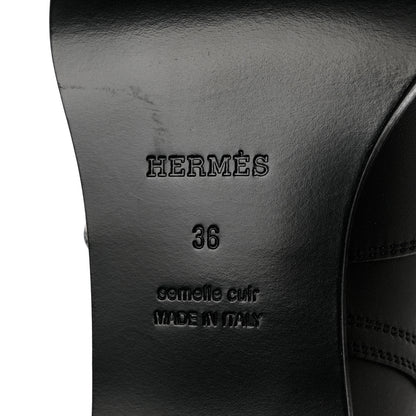 Hermes Calfskin Frenchie 50 Ankle Boots 36 Black 8 of 11