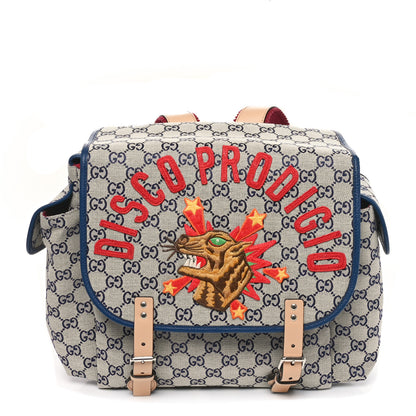 Gucci Monogram Childrens Disco Prodigio Patch Backpack Navy 1 of 10