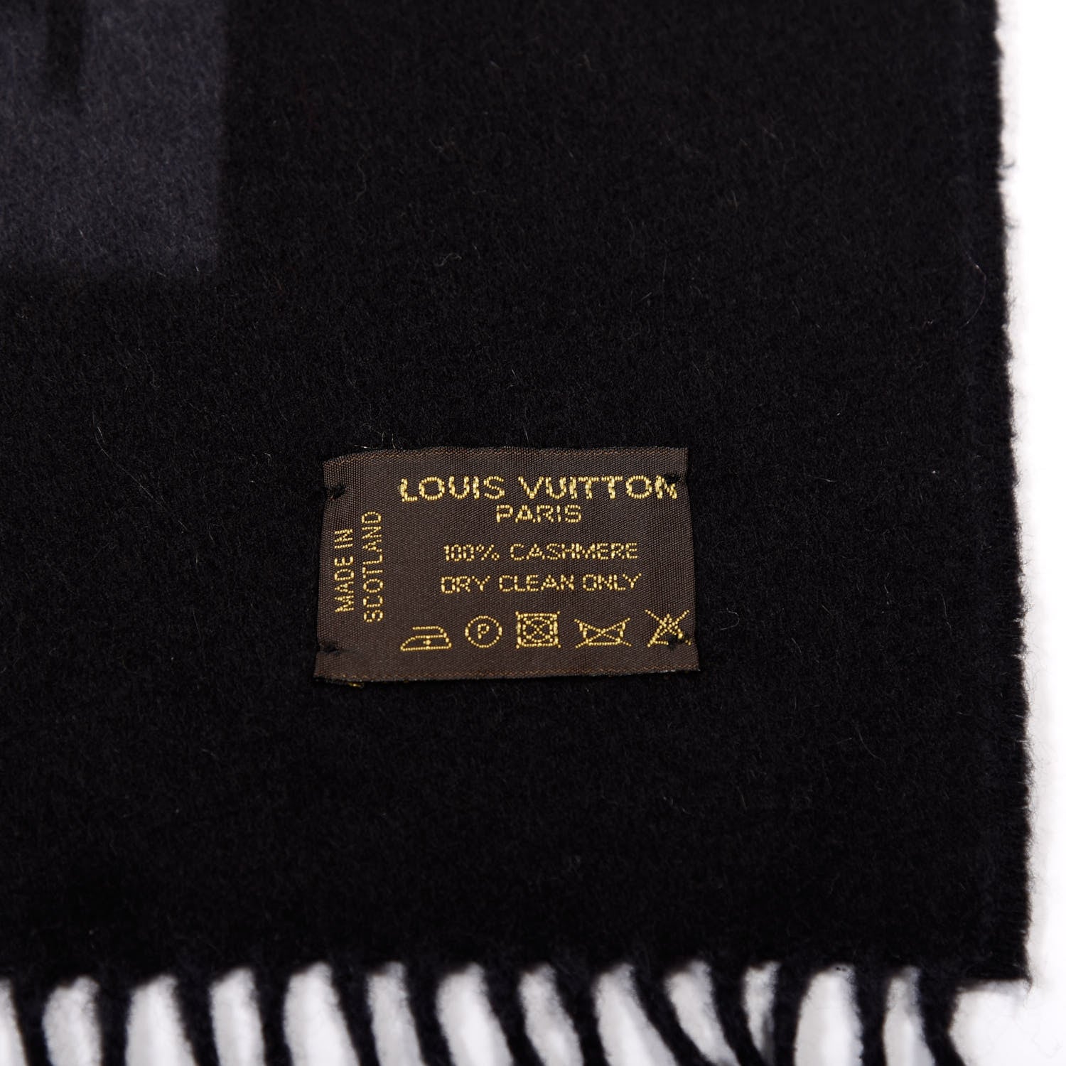 Louis Vuitton Cashmere Baroda Fringe Scarf Black 3 of 3