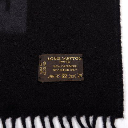 Louis Vuitton Cashmere Baroda Fringe Scarf Black 3 of 3