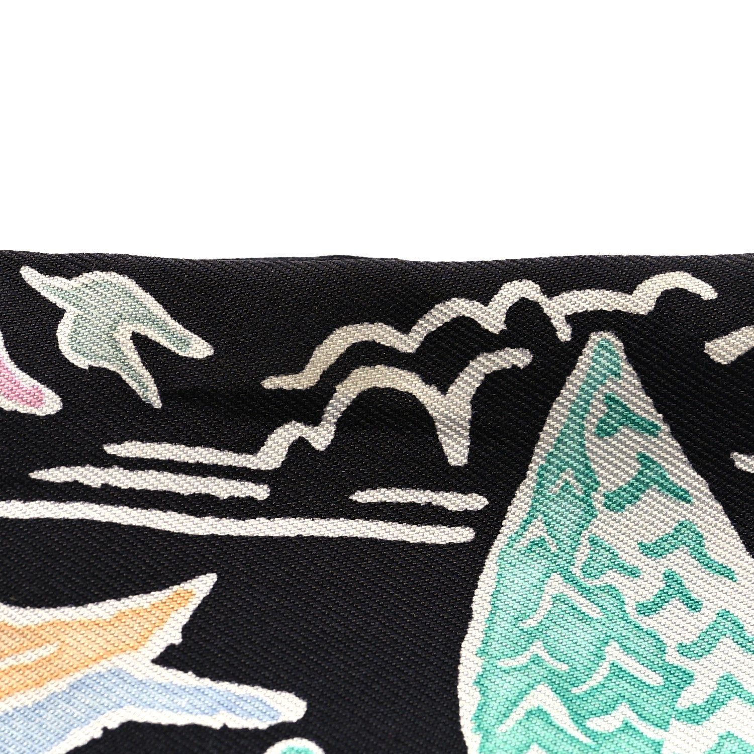 Hermes Silk Isola Di Primavera Twilly Black Vert Rose 5 of 5