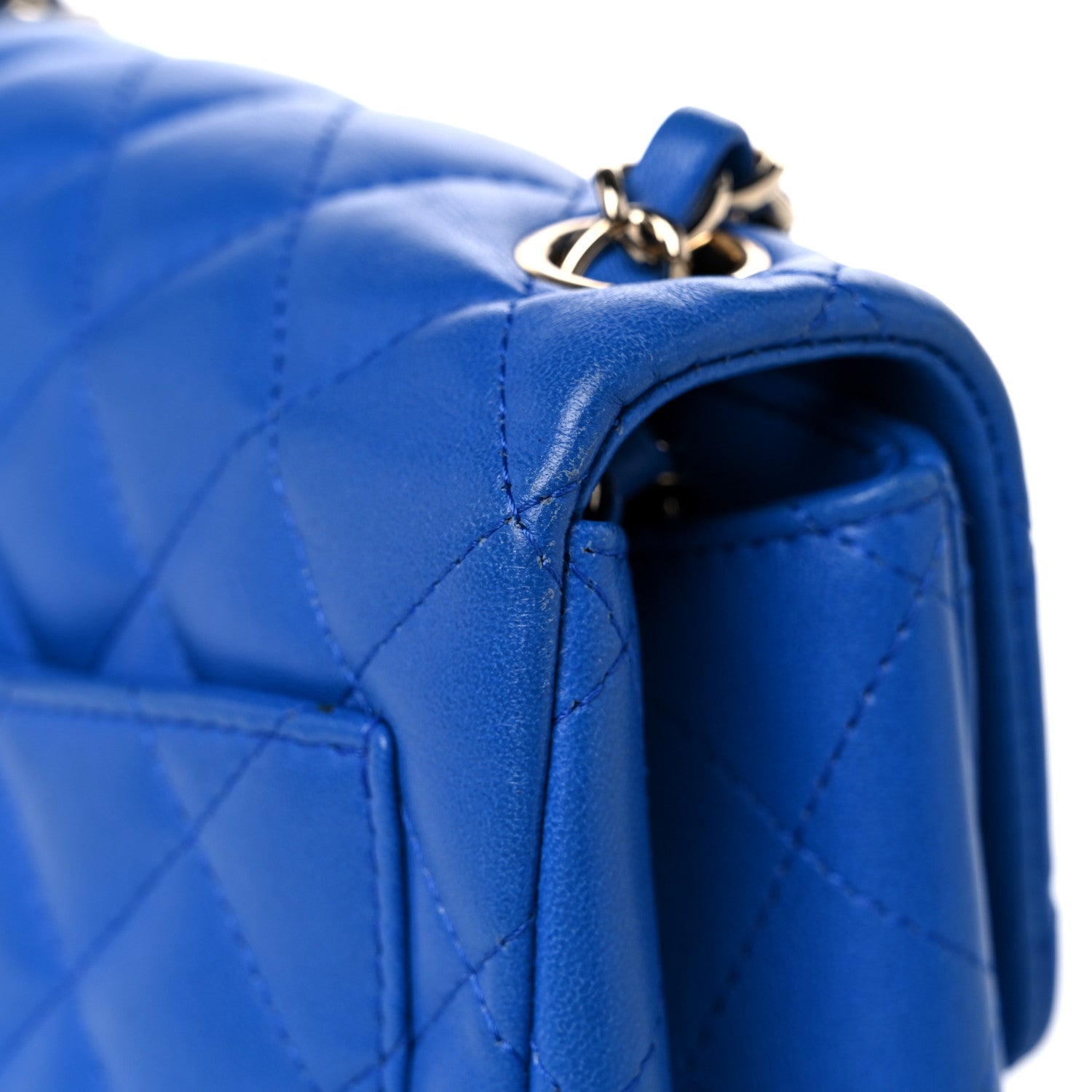 Chanel Lambskin Quilted Mini Square Flap Blue 19 of 19