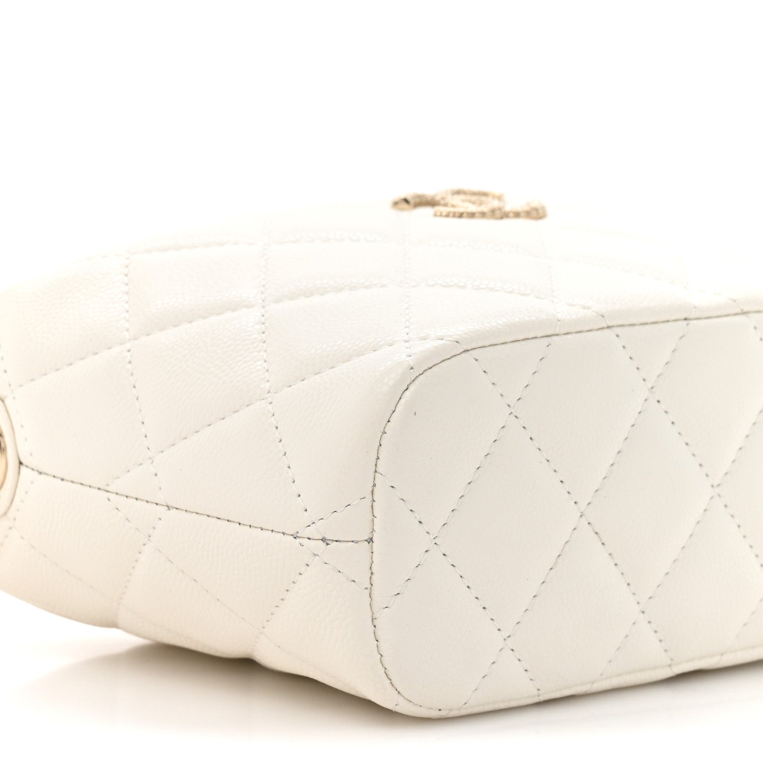 Chanel Caviar Quilted Hobo Clutch With Chain White 10 of 10