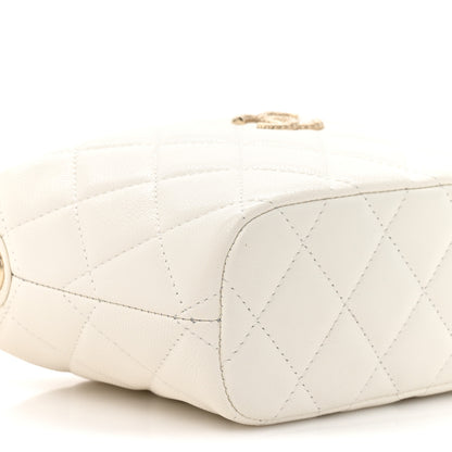 Chanel Caviar Quilted Hobo Clutch With Chain White 10 of 10