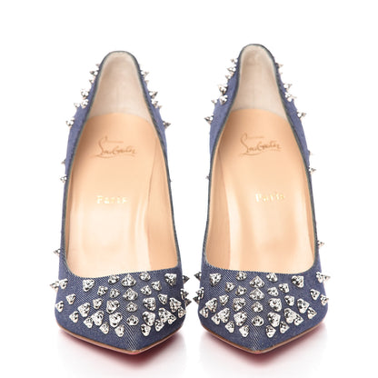 Christian Louboutin Denim Studded Aimantaclou 100 Pumps 41.5 Blue 2 of 8