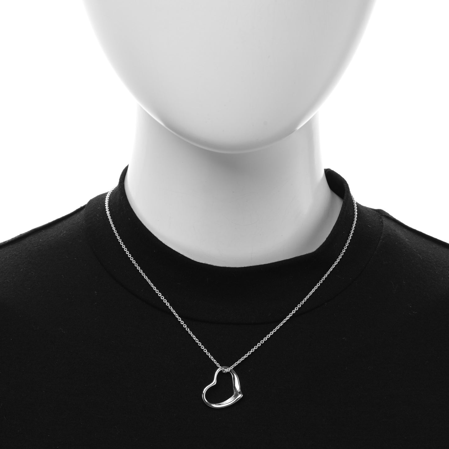 Sterling Silver 22mm Elsa Peretti Open Heart Pendant Necklace