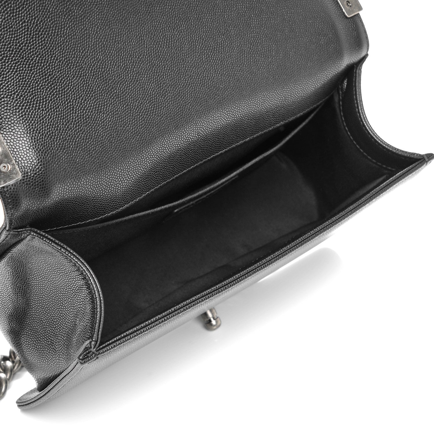 Chanel Caviar Chevron Quilted Medium Boy Flap Black 5 of 8