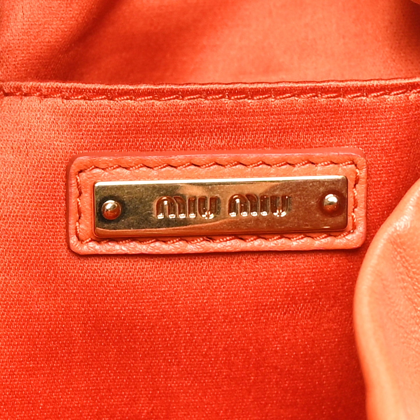 Nappa Matelasse Small Bucket Bag Papaya
