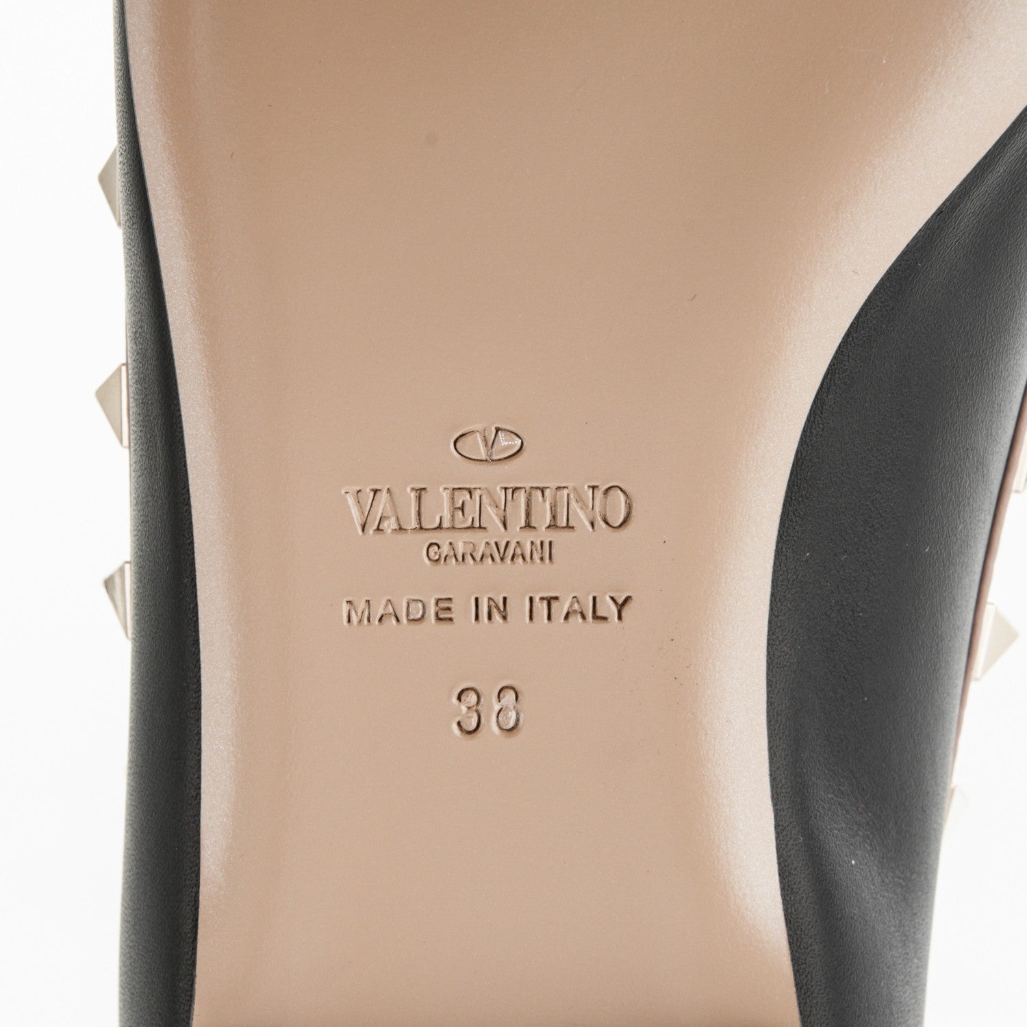 Valentino Garavani Nappa Rockstud Ballerina Flats 38 Black Poudre 6 of 8