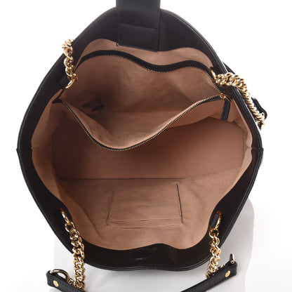 Gucci Apollo Calfskin GG Dadini Embroidered Chain Shoulder Tote Black 5 of 12