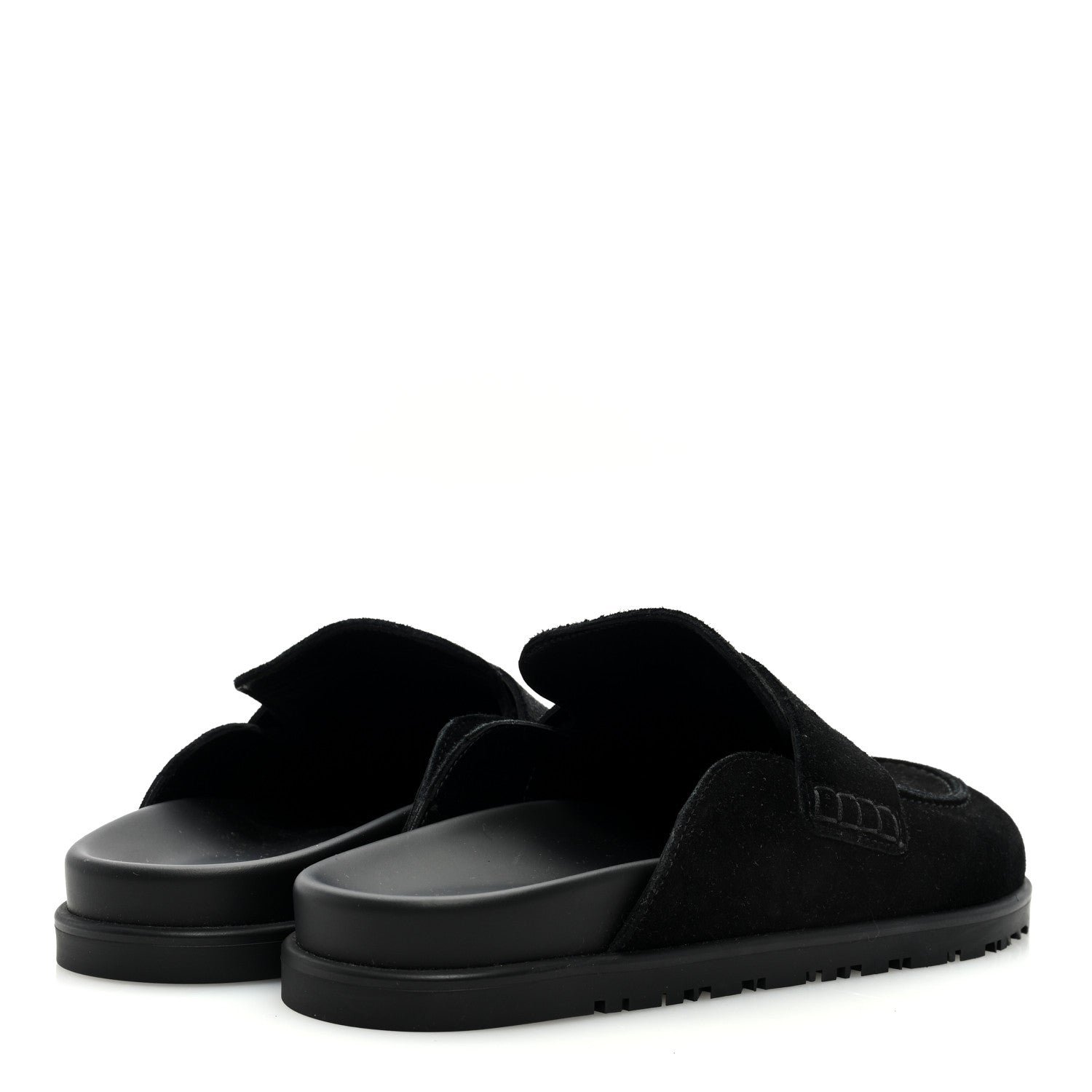 Hermes Suede Calfskin Go Mules 39.5 Black 4 of 7