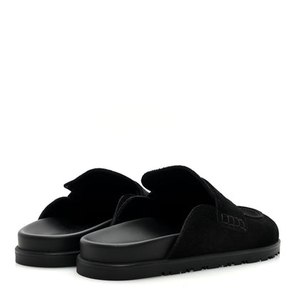 Hermes Suede Calfskin Go Mules 39.5 Black 4 of 7