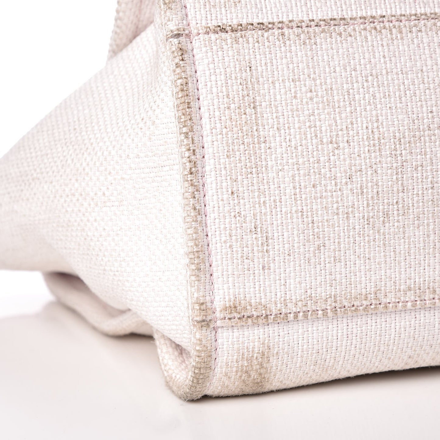 Canvas Large Deauville Tote White Pink