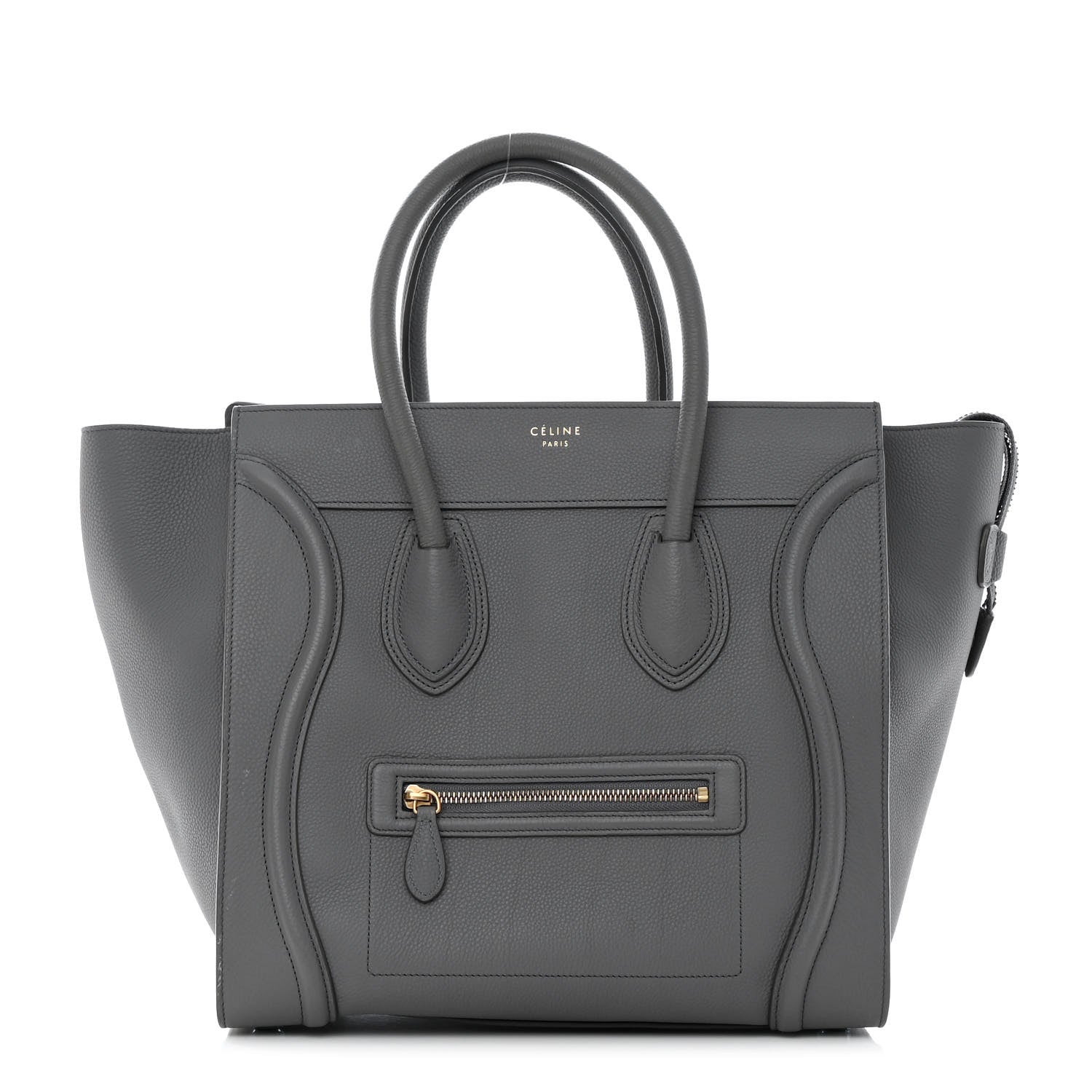 Celine Drummed Calfskin Mini Luggage Kohl 1 of 18