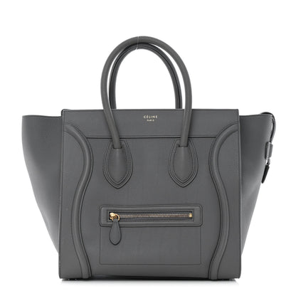 Celine Drummed Calfskin Mini Luggage Kohl 1 of 18